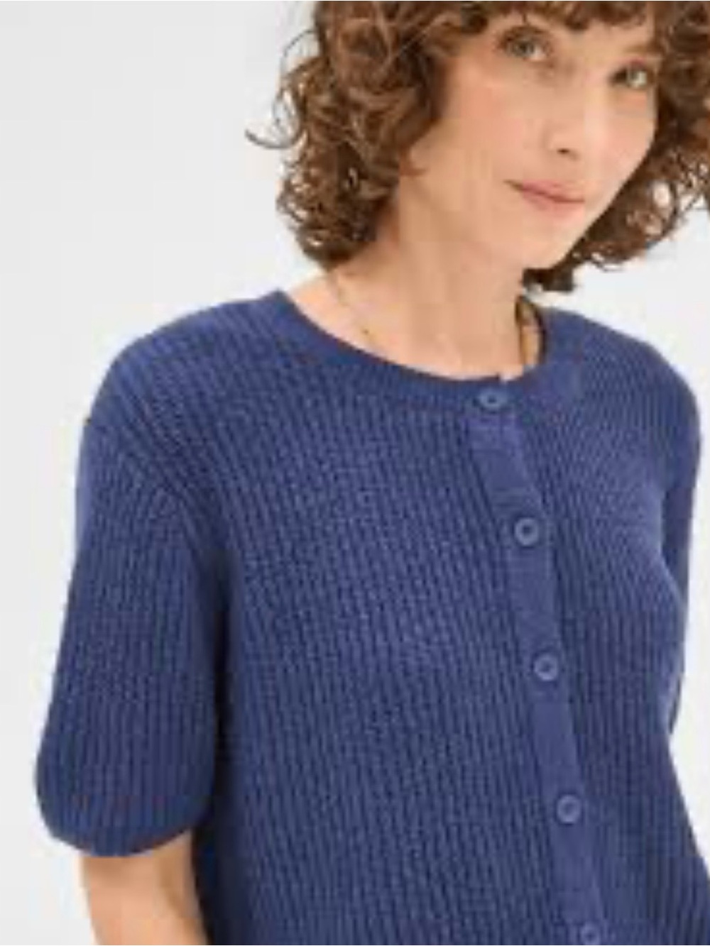 Blue Cotton Cardigan
